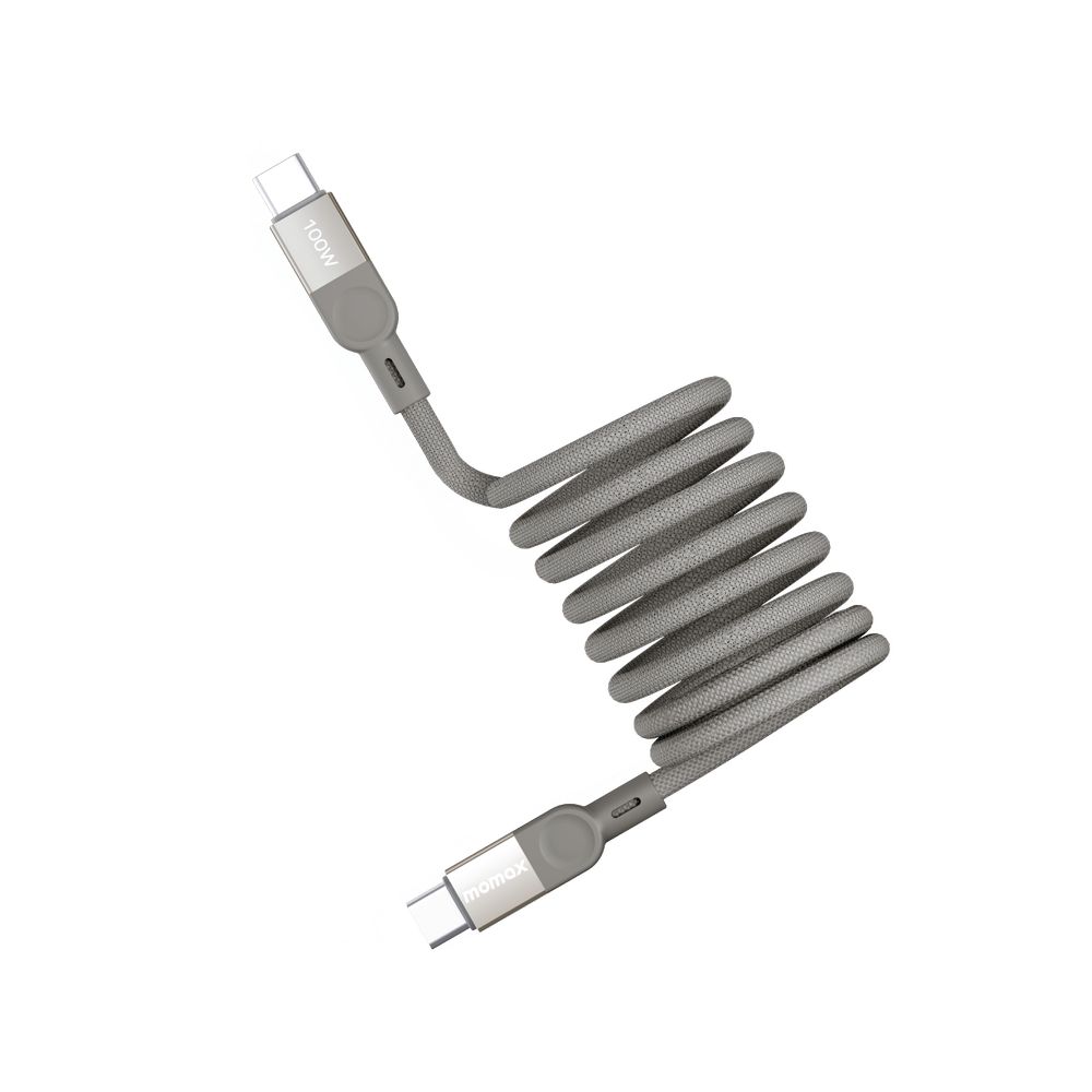 Momax Elite Mag Link 100W USB-C To USB-C Magnetic Cable 2M - Titanium