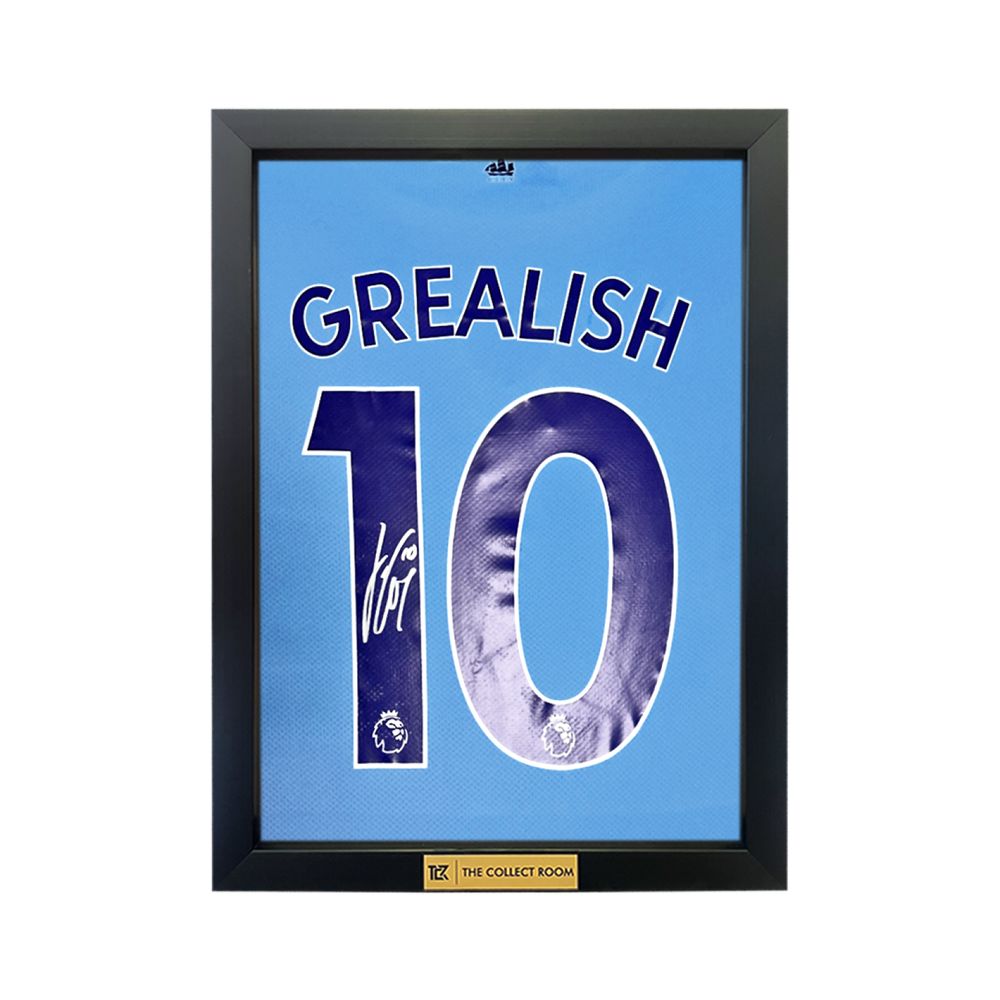 The Collect Room Jack Grealish Back Signed 22/23 Man City Premier League Jersey (34 X 5 X 48cm)