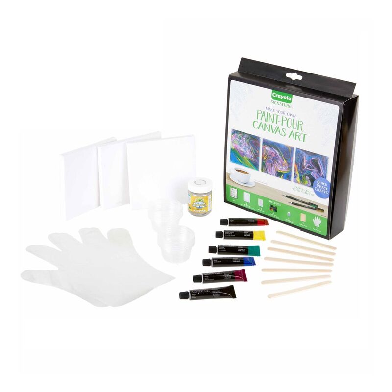 Crayola Signature Make Your Own Paint Pour Canvas Art