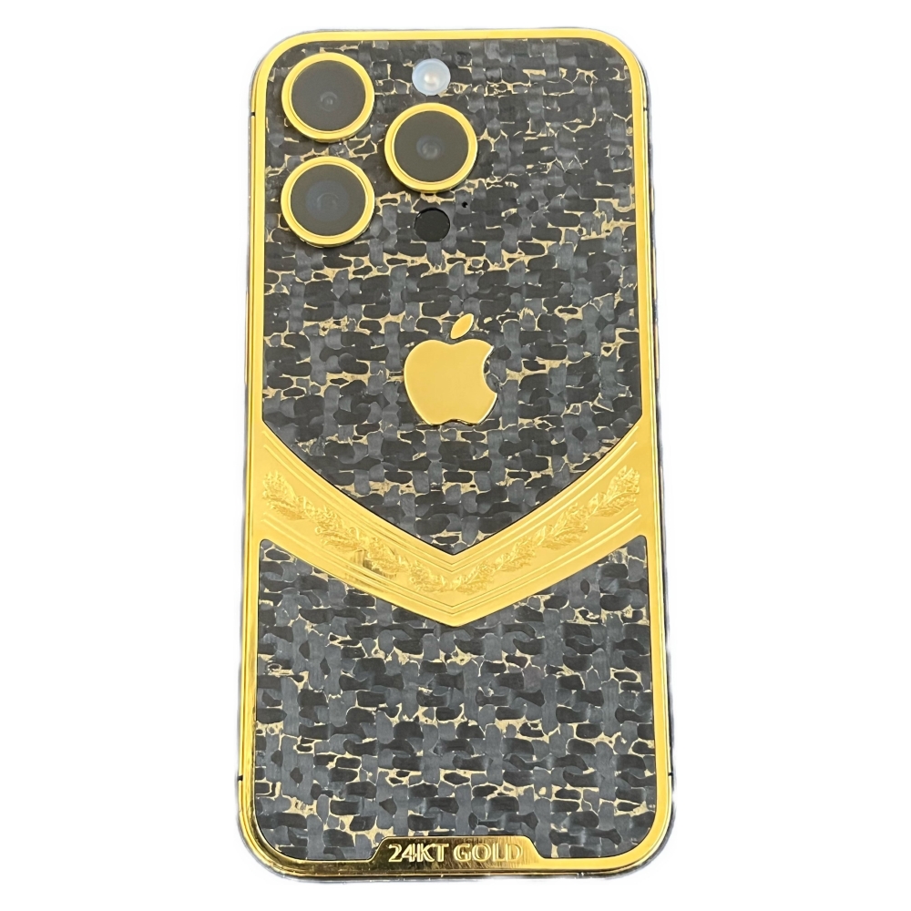 Mansa Custom iPhone 15 Pro Max 512 GB Gold & Carbon Fibre Satin