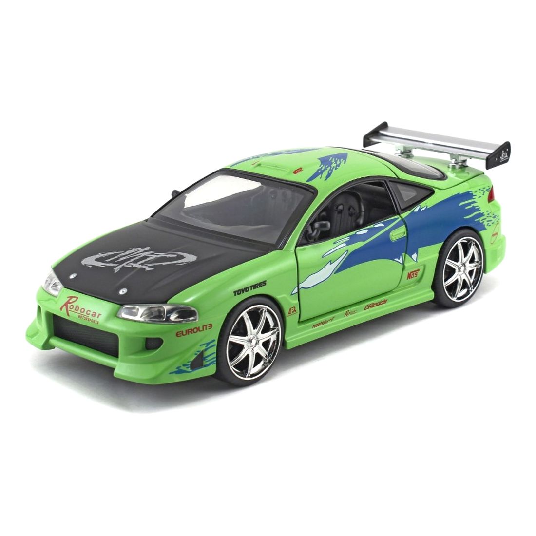 Jada Toys Fast & Furious 1995 Brian's Mitsubishi Eclipse Diecast Model Car 1.24 Scale