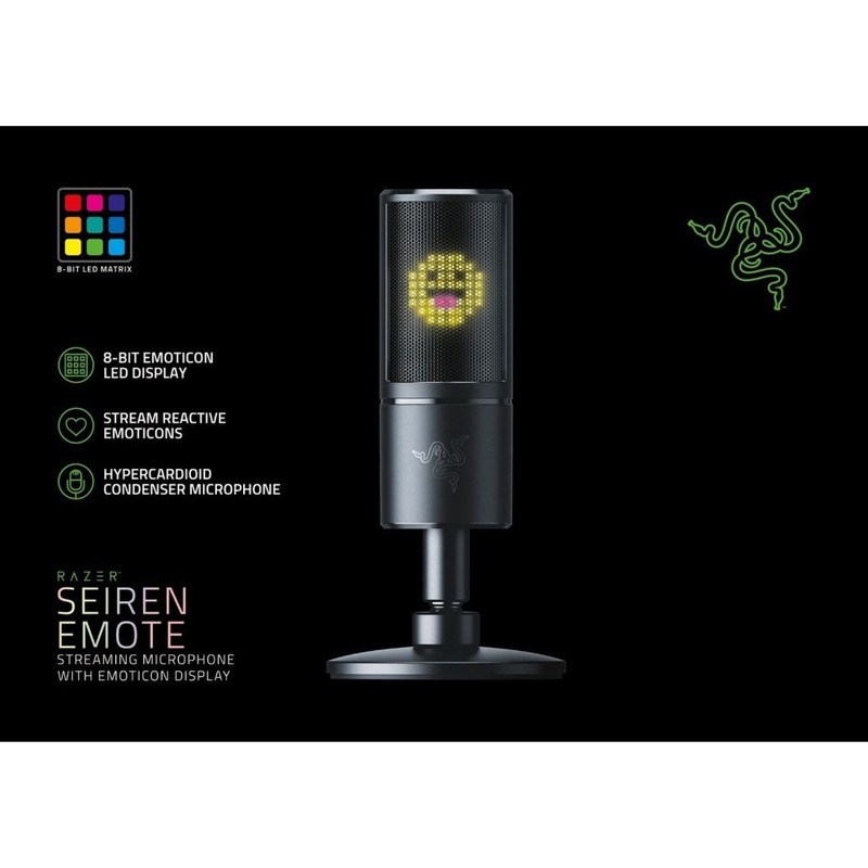 Razer Seiren Emote Streaming Condenser Microphone - Black