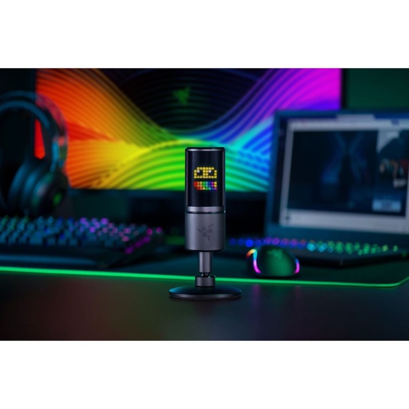 Razer Seiren Emote Streaming Condenser Microphone - Black