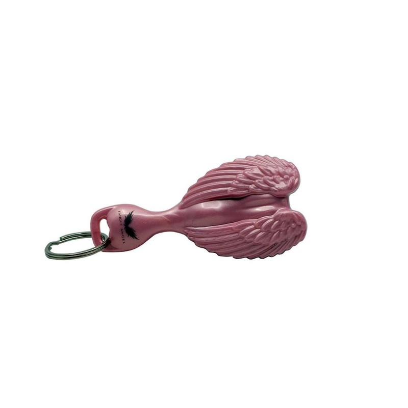 Tangle Angel Hair Brush Key Ring Pink