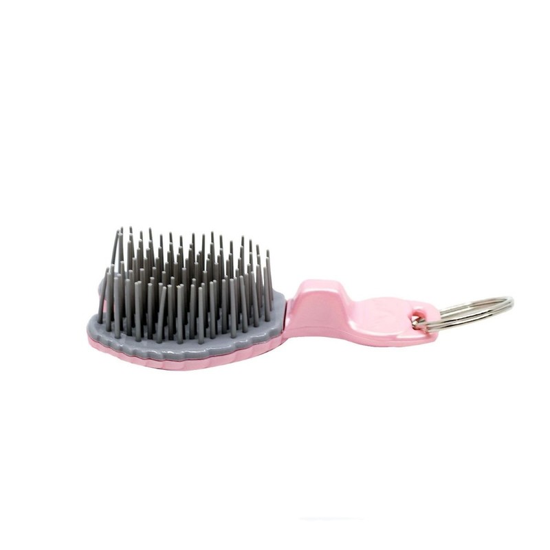 Tangle Angel Hair Brush Key Ring Pink