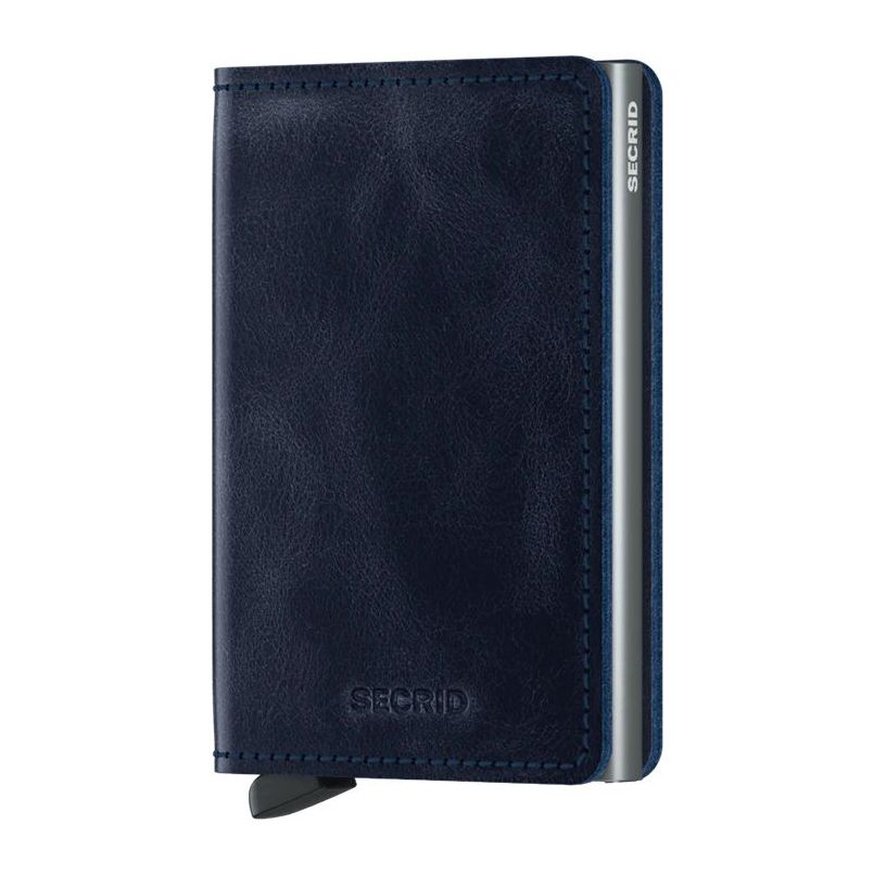 Secrid Slimwallet Leather Wallet - Vintage - Blue