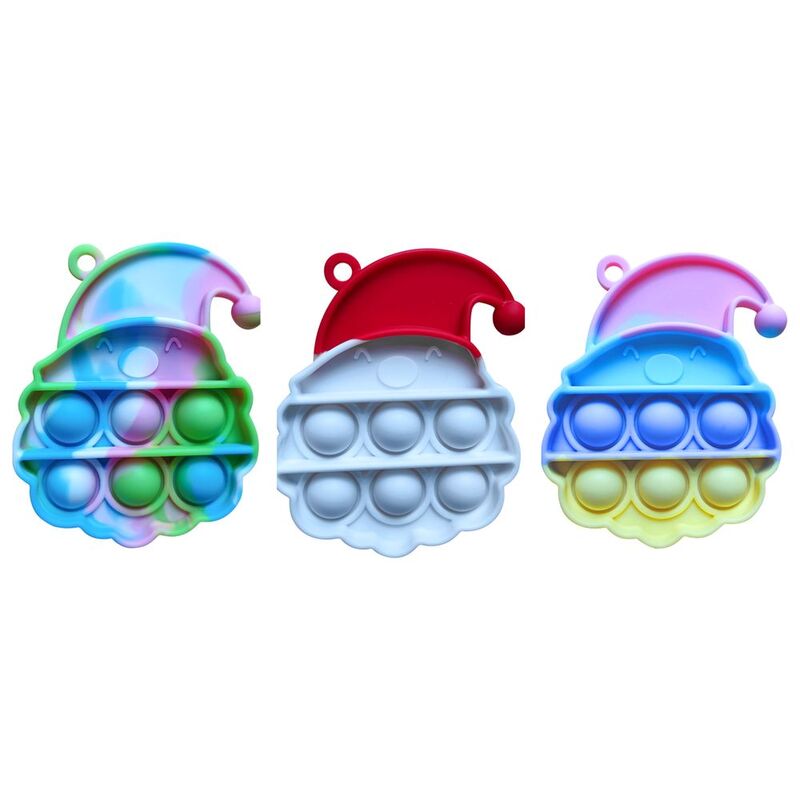 Squizz Toys Pop The Bubble Keychain Santa 2 (Assorted Colors - Includes 1)