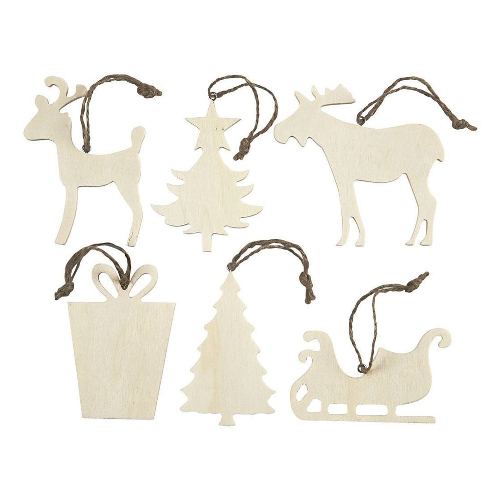 Creativ Wooden Christmas Ornaments (Set of 6)
