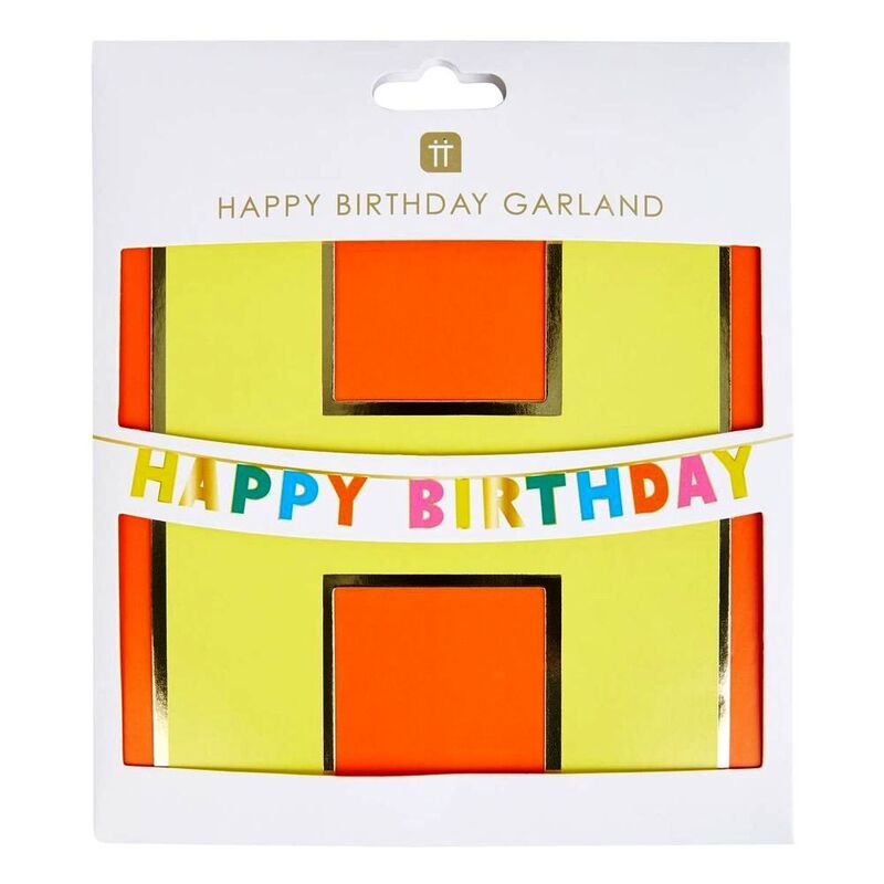 Talking Tables Rainbow Happy Birthday Garland 3M