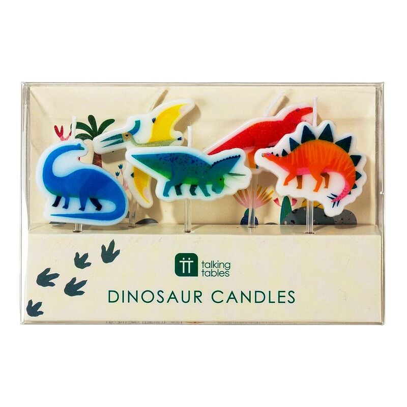 Talking Tables Party Dinosaur Shaped Candles (Pack of 5)