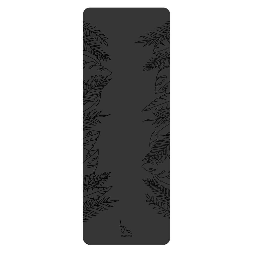 Meow Yoga Jungle Mat - Black (183cm x 63cm x 3mm)