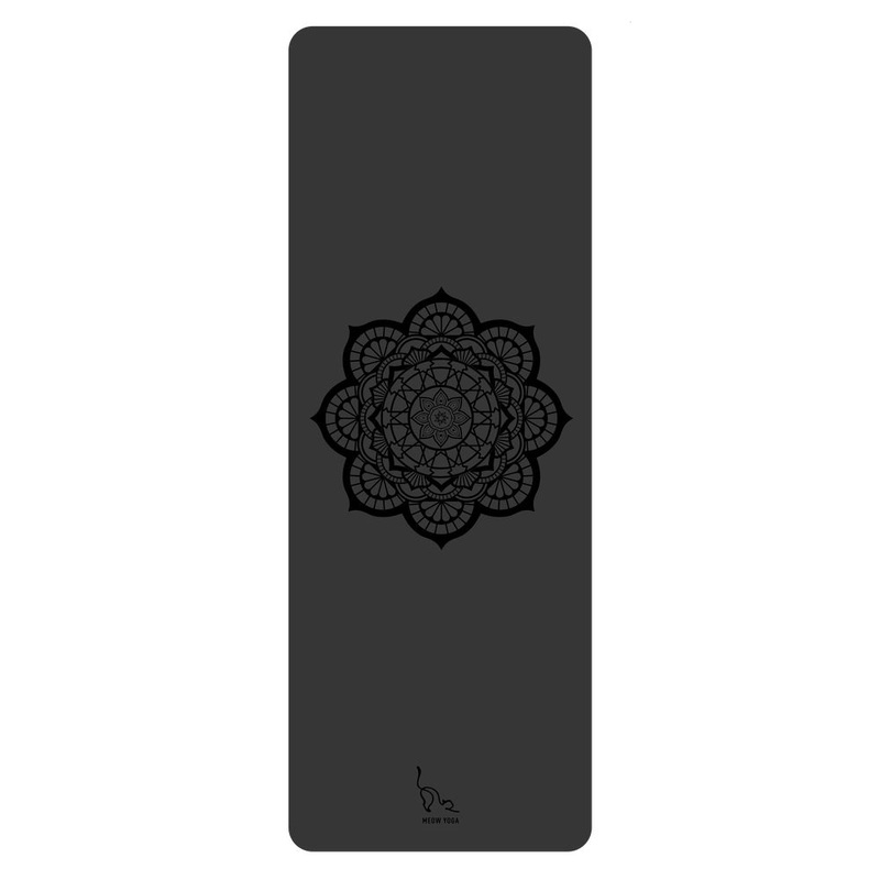 Meow Yoga Mandala Mat 2.0 - Black (183cm x 68cm x 4mm)