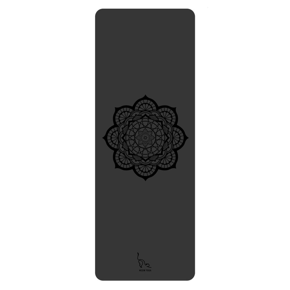 Meow Yoga Mandala Mat 2.0 - Black (183cm x 68cm x 4mm)