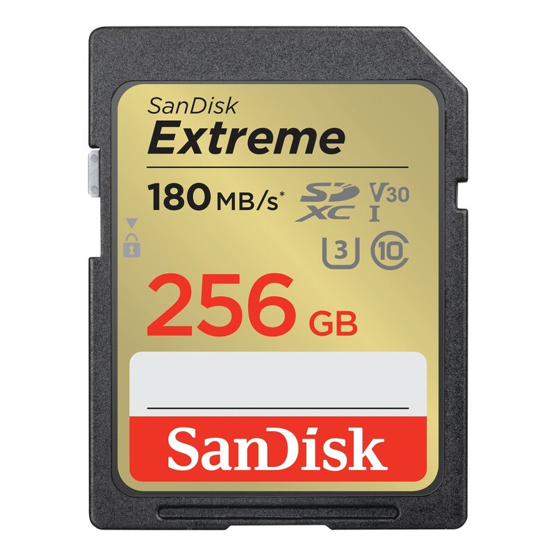 SanDisk Extreme SDXC UHS-I Class 10 Memory Card - 256GB