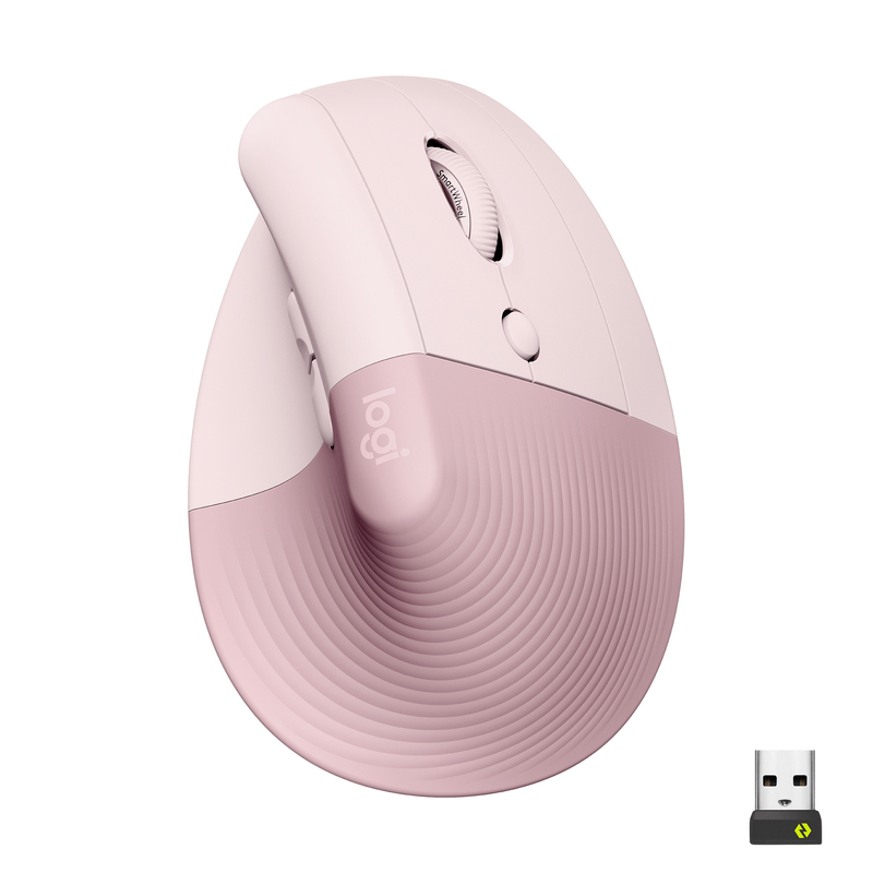 Logitech 910-006478 Lift Vertical Wireless Mouse - Rose