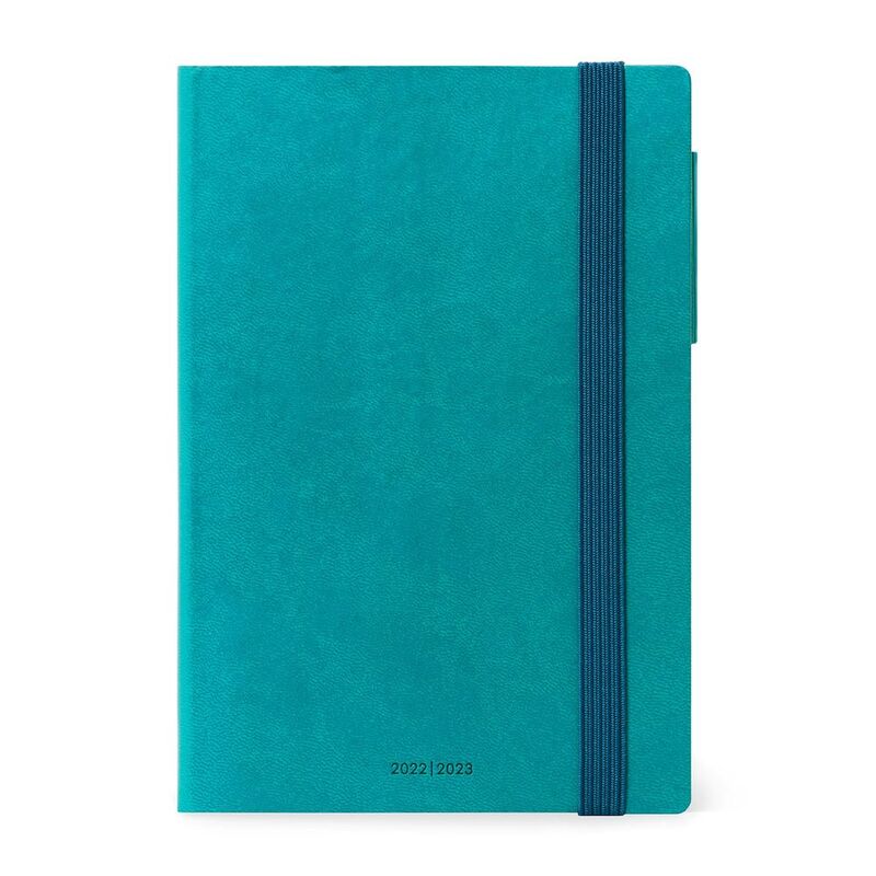 Legami Medium Daily Diary 16 Month 2022/2023 (12 x 18 cm) - Petrol Blue