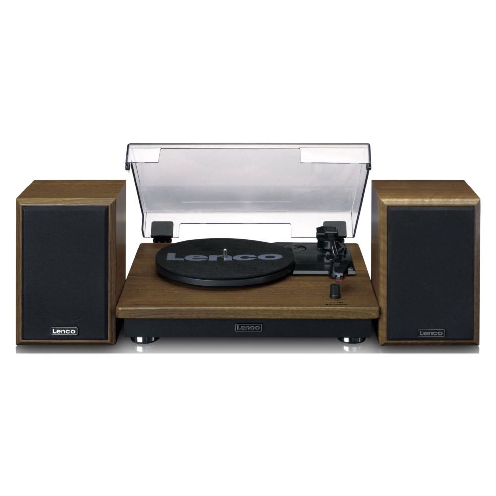 Lenco LS-100WD UK Turntable With Built-In Speakers - Wood