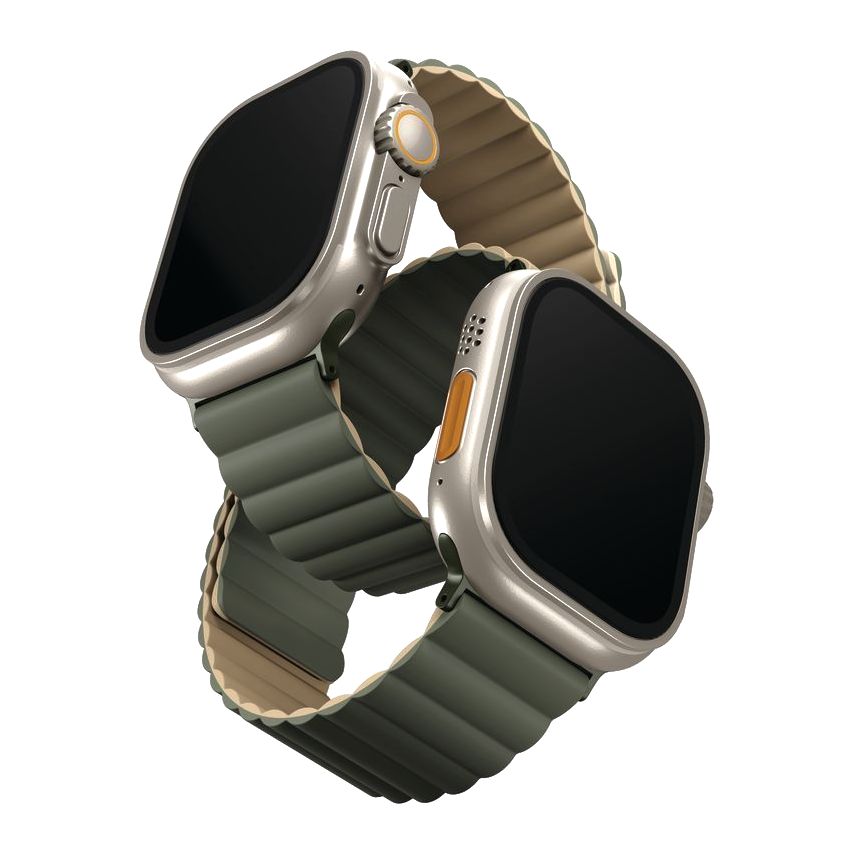 Uniq Revix Reversible Magnetic Strap for Apple Watch 49/45/44/42mmMoss (Moss Green/Tan)