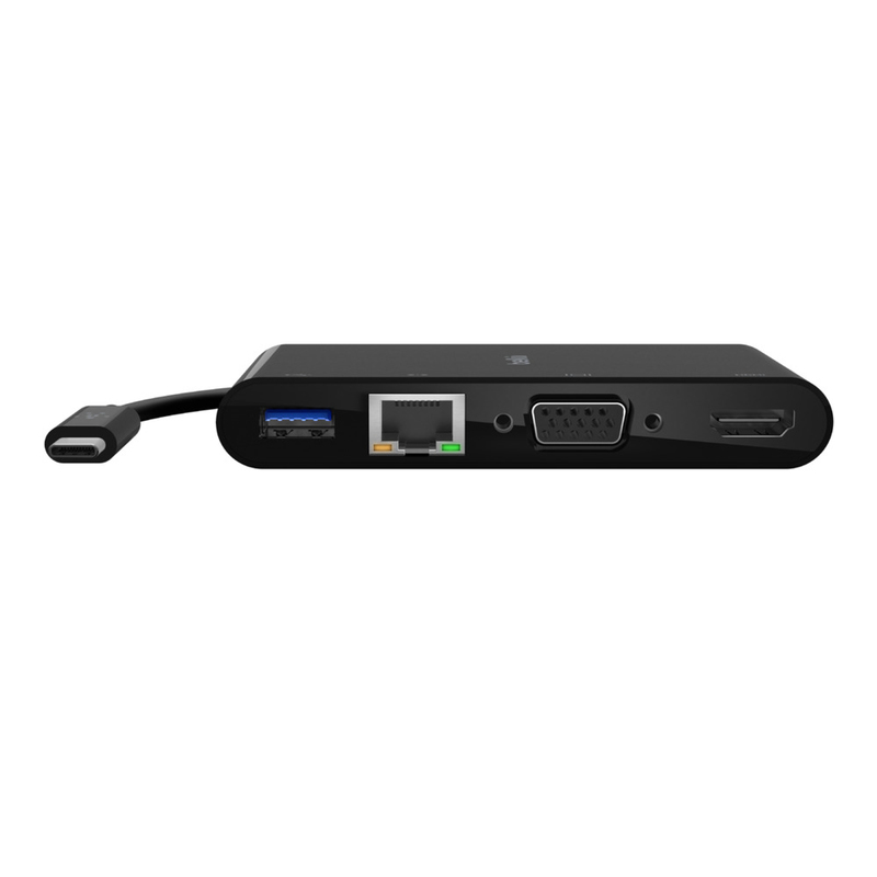 Belkin Interface Hub USB-C to HDMI/VGA/USB-A/Gigabit Ethernet/100W PD Black