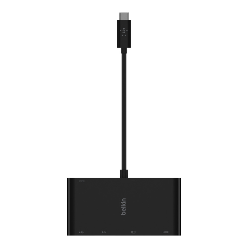 Belkin Interface Hub USB-C to HDMI/VGA/USB-A/Gigabit Ethernet/100W PD Black