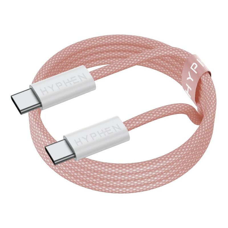 HYPHEN VIBE Braided USB-C to USB-C Cable 60W 1m - Pink