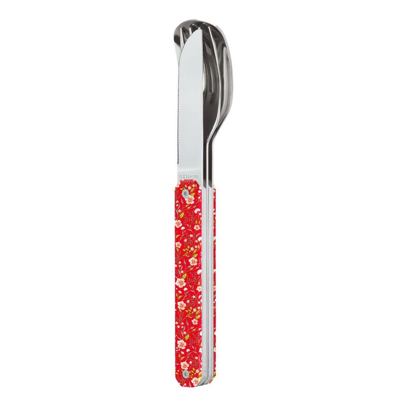 Akinod Straight Mirror Finish Cutlery 12H34 - Helianthemum Red