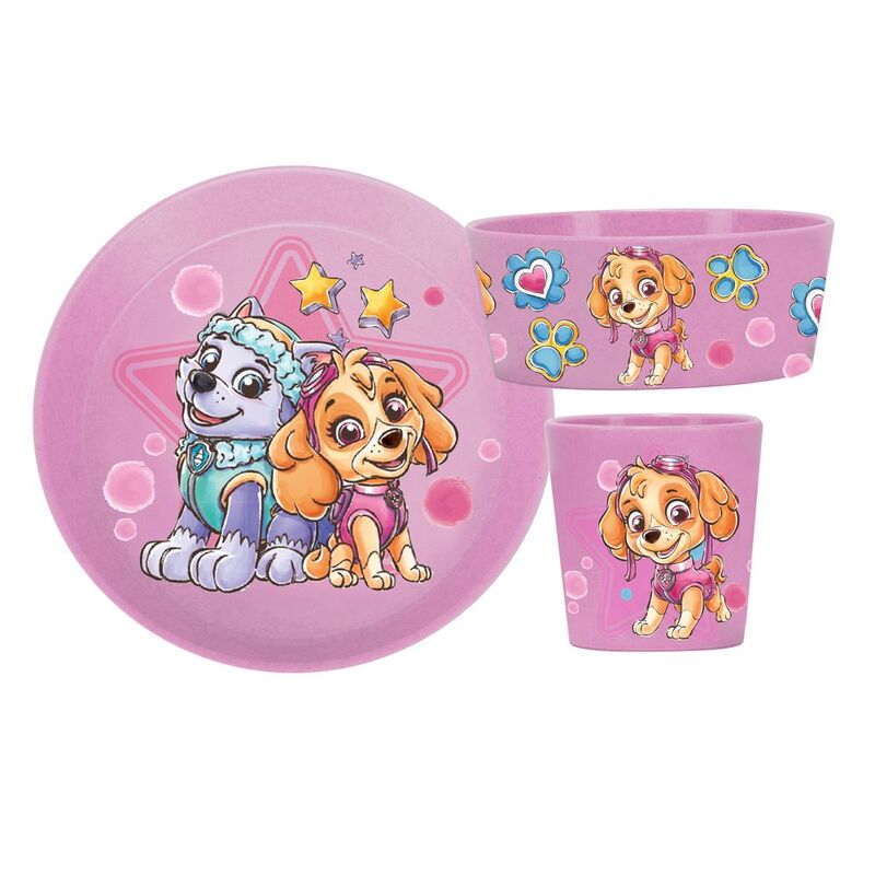 Koziol Connect Paw Patrol Kids Small Plate + Bowl + Cup - Pink