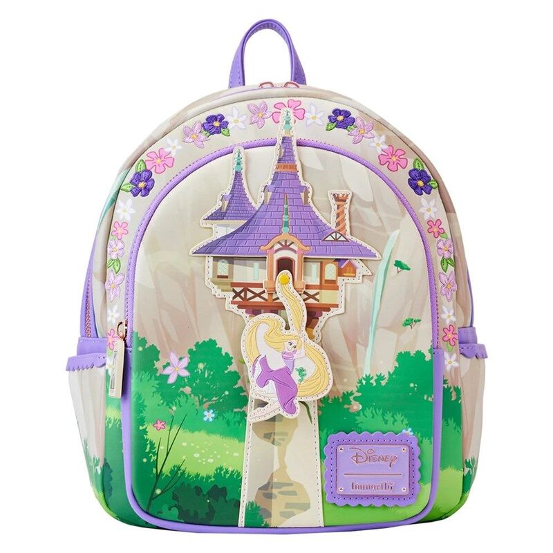 Loungefly! Leather Disney Tangled Rapunzel Swinging From Tower Mini Backpack