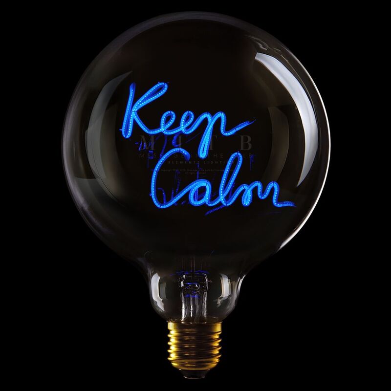 Message in the Bulb 904086Bx Keep Calm LED Light Bulb (6 Volt) - Clear Glass - Blue Light
