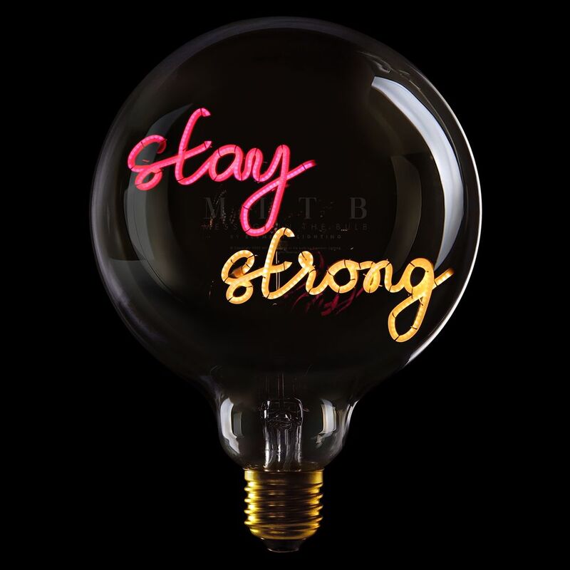 Message in the Bulb 904096Rax Stay Strong LED Light Bulb (6 Volt) - Clear Glass - Red & Amber Light