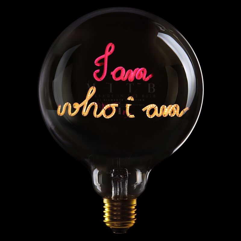 Message in the Bulb 904106Rax I Am Who I Am LED Light Bulb (6 Volt) - Clear Glass - Red & Amber Light