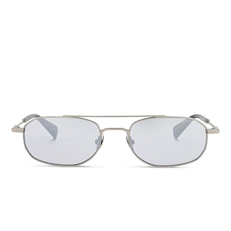 AllSaints Logo Oval Sunglasses - Silver / Silver (192086003)