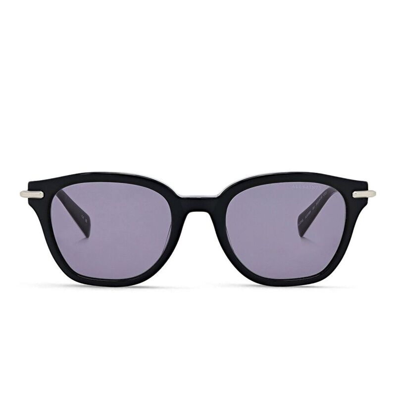 AllSaints Logo Square Sunglasses - Black / Solid Grey (192081001)