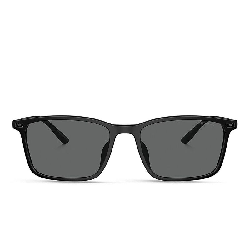 Emporio Armani Logo Rectangle Sunglasses - Black / Dark Grey (192508001)
