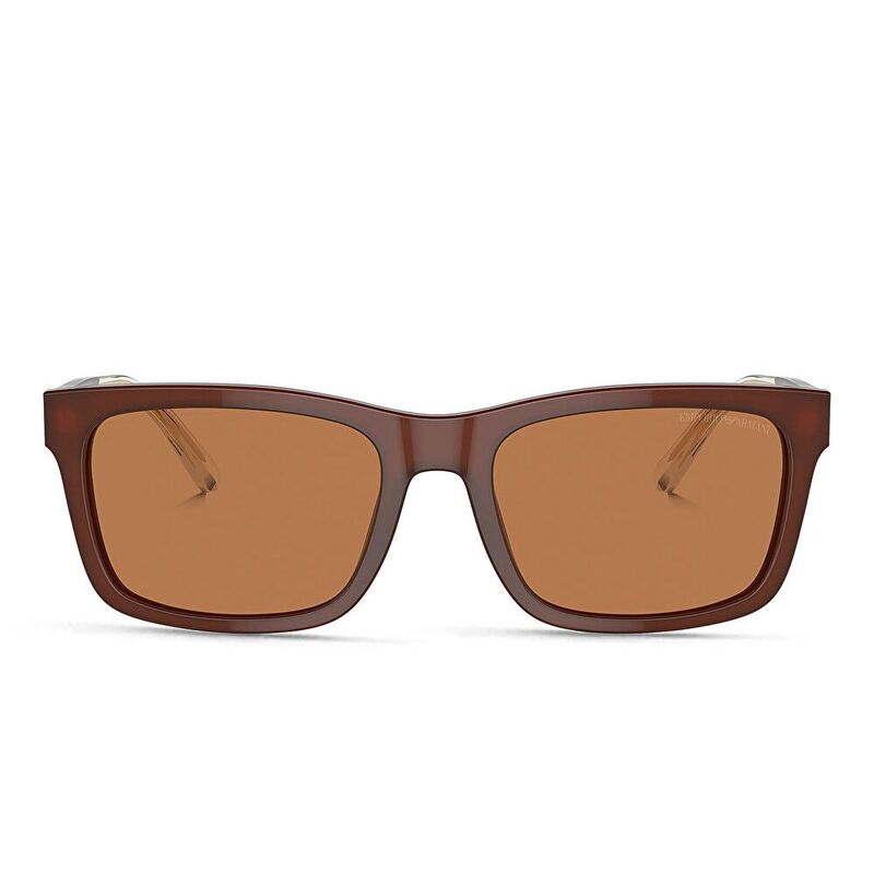 Emporio Armani Logo Rectangle Sunglasses - Brown / Brown (192504004)