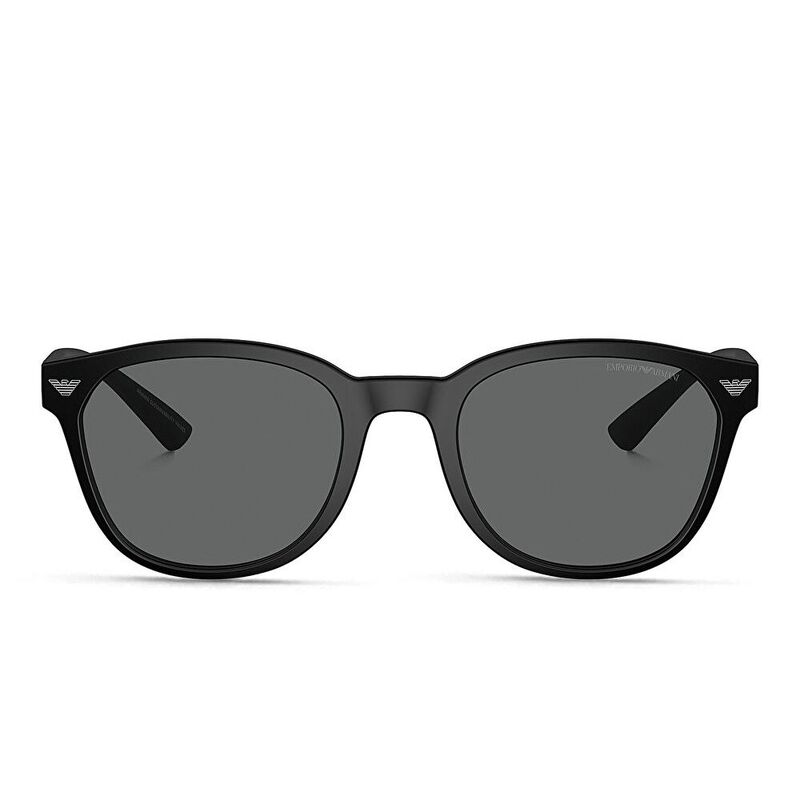 Emporio Armani Logo Round Sunglasses - Black / Dark Grey (192505001)