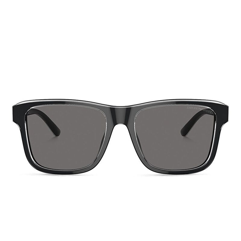 Emporio Armani Logo Square Sunglasses - Black / Dark_Grey_Polar (189803001)