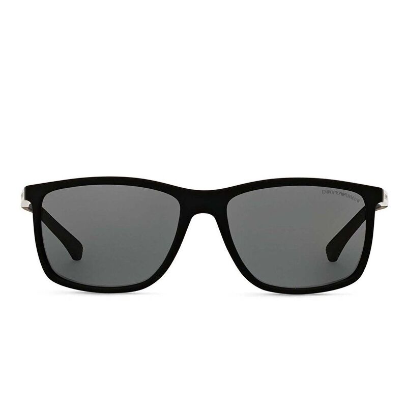 Emporio Armani Rectangle Sunglasses - Black / Grey Polarized (106965001)