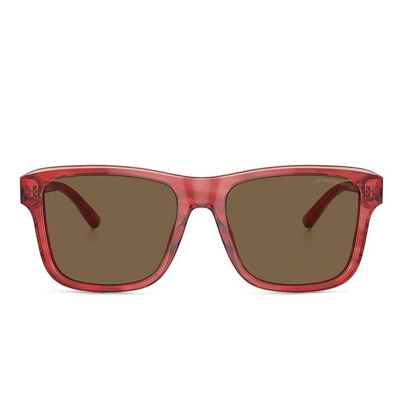 Emporio Armani Square Sunglasses - Red / Dark Brown (189803005)