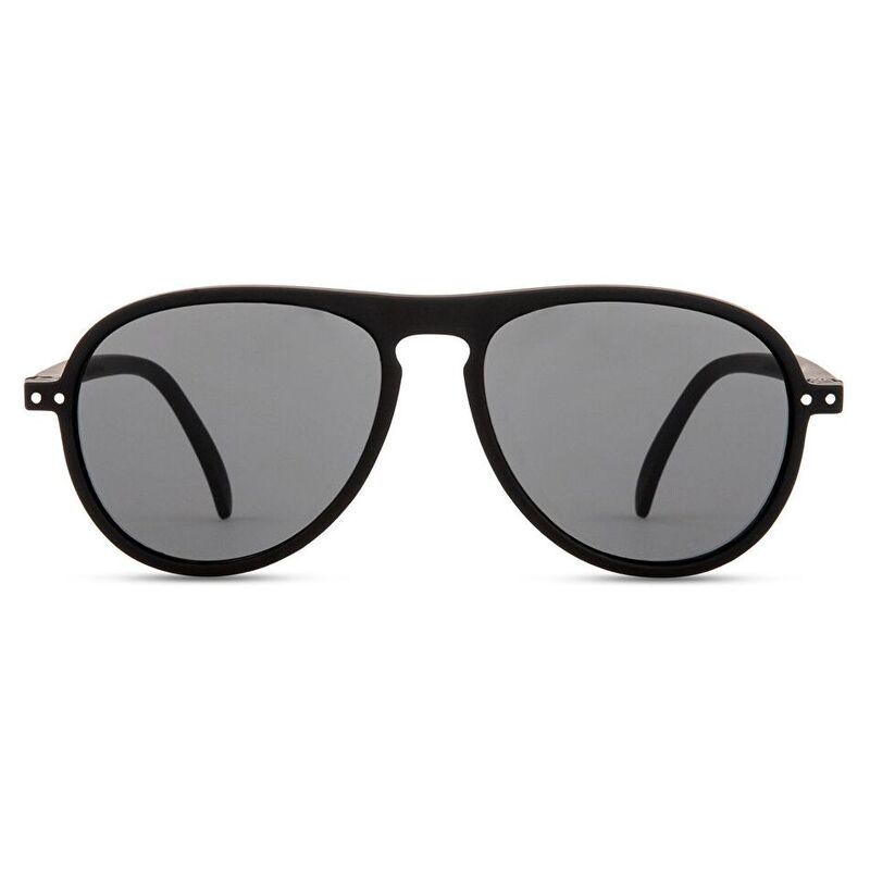 IZIPIZI Logo Unisex Aviator Sunglasses - Black / Grey (192737001)
