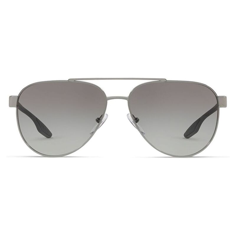 PRADA LINEA ROSSA Aviator Sunglasses - Gunmetal / Grey Gradient (129126003)