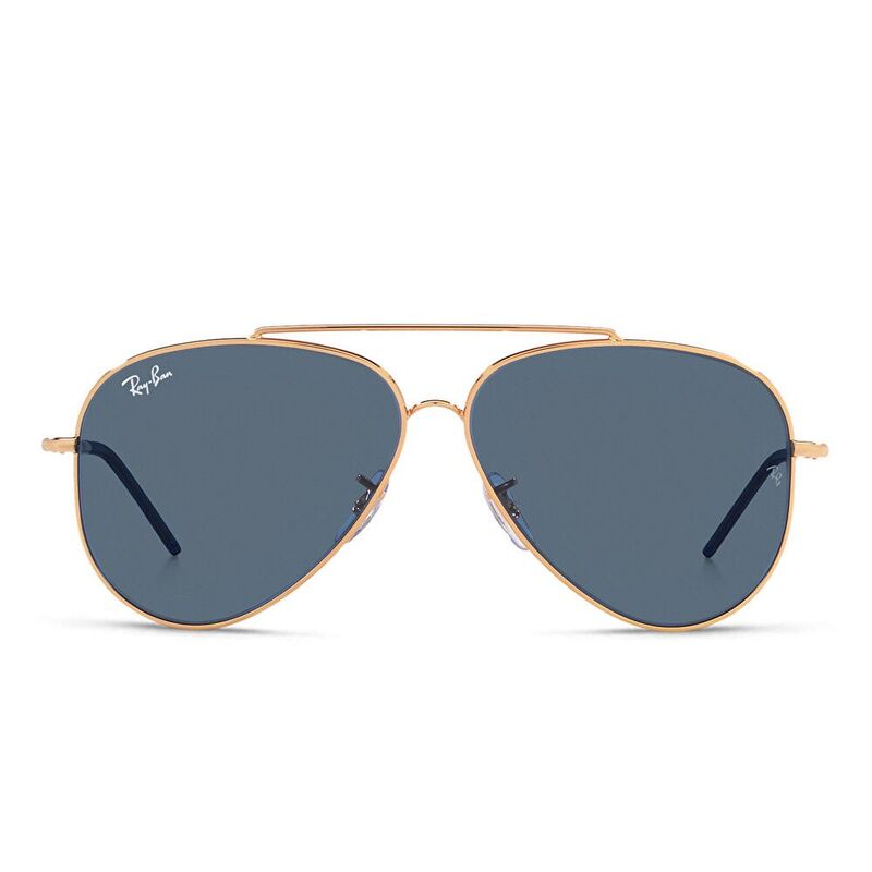 Ray-Ban Reverse Unisex Aviator Sunglasses - Gold / Dark Blue (187585003)