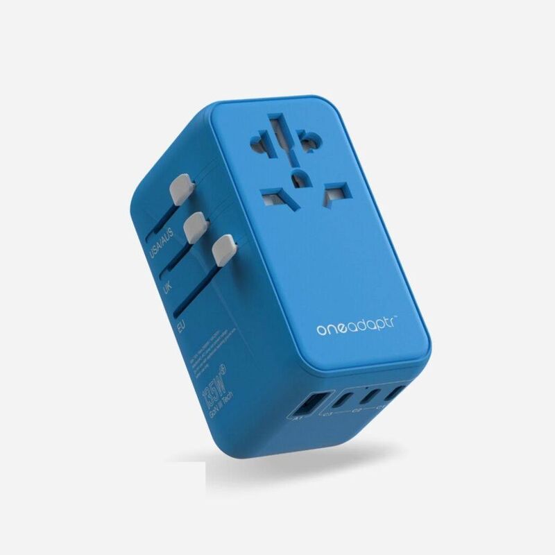 One World One Adaptr 135W Travel Adapter - Blue