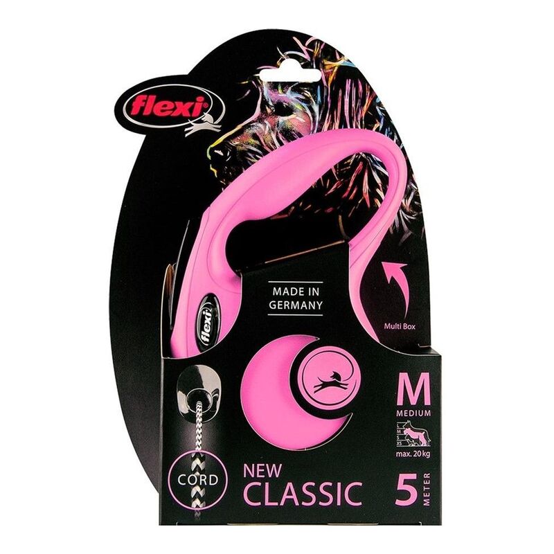 Flexi New Classic M Cord Cat/Dog Leash 5M - Pink