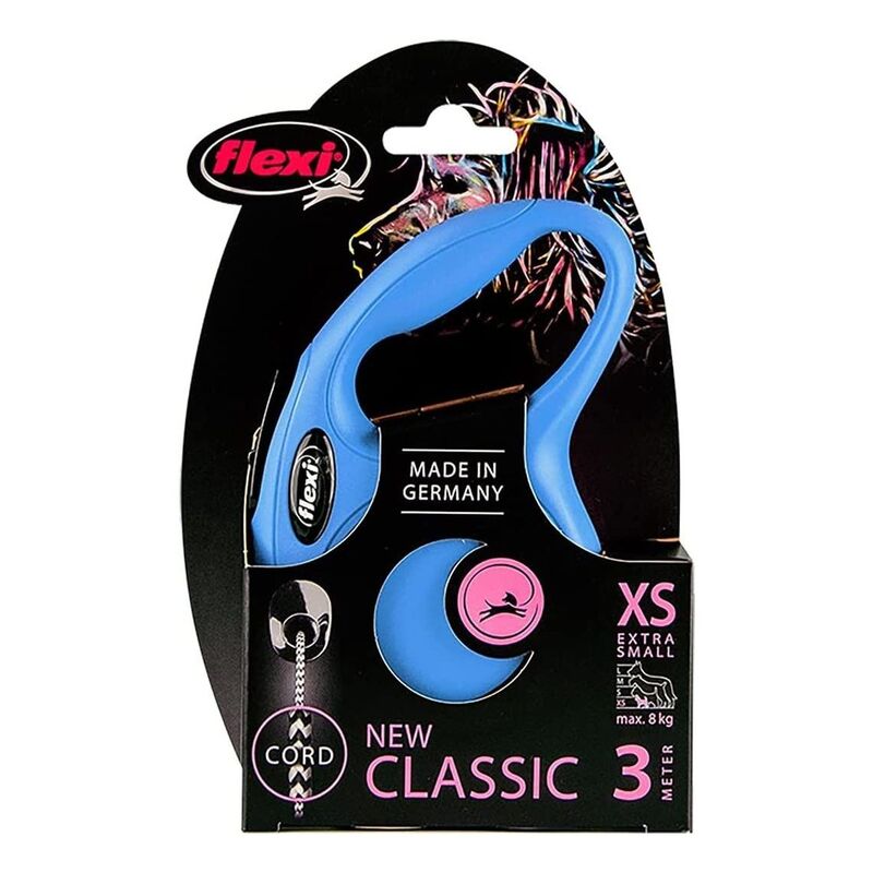 Flexi New Classic XS Cord Cat/Dog Leash 3M - Blue