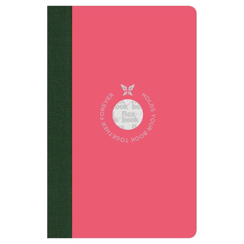 Flexbook Smartbook Ruled A6 Notebook - Pocket - Pink Cover/Green Spine (9 x 14 cm)