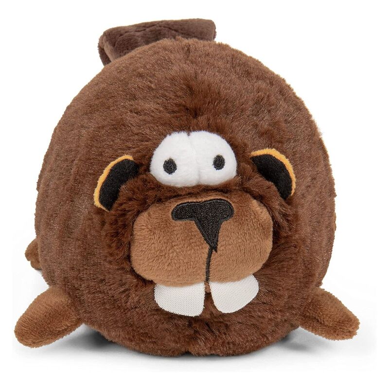 Godog Action Plush Beaver Animated Squeaker Dog Toy with Chew Guard Technology