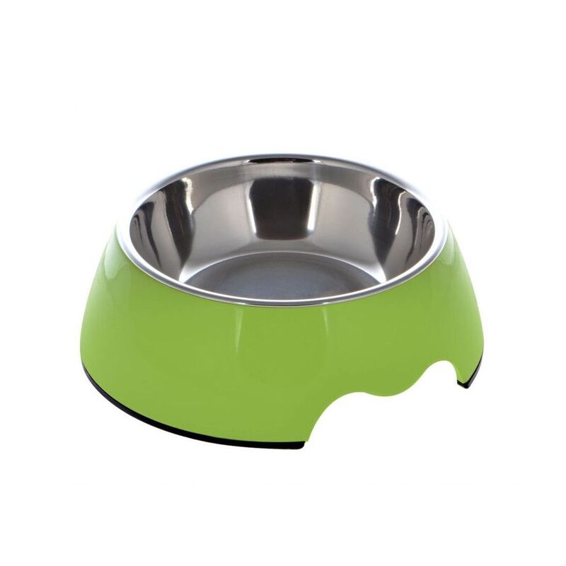 Nutrapet Melamine Round Pet Bowl - Dull Green - Small - 160/5.4 ml/oz (14 x 4.5 cm)