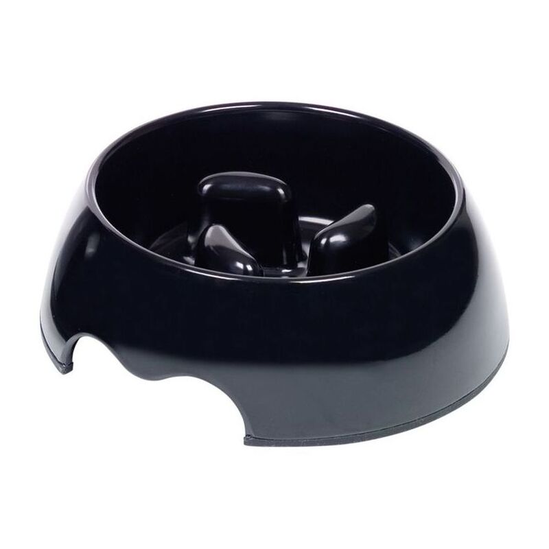 Nutrapet Melamine Slowfeeding Pet Bowl - Black Without Printing - Small ml/oz (14 x 4.5 cm)