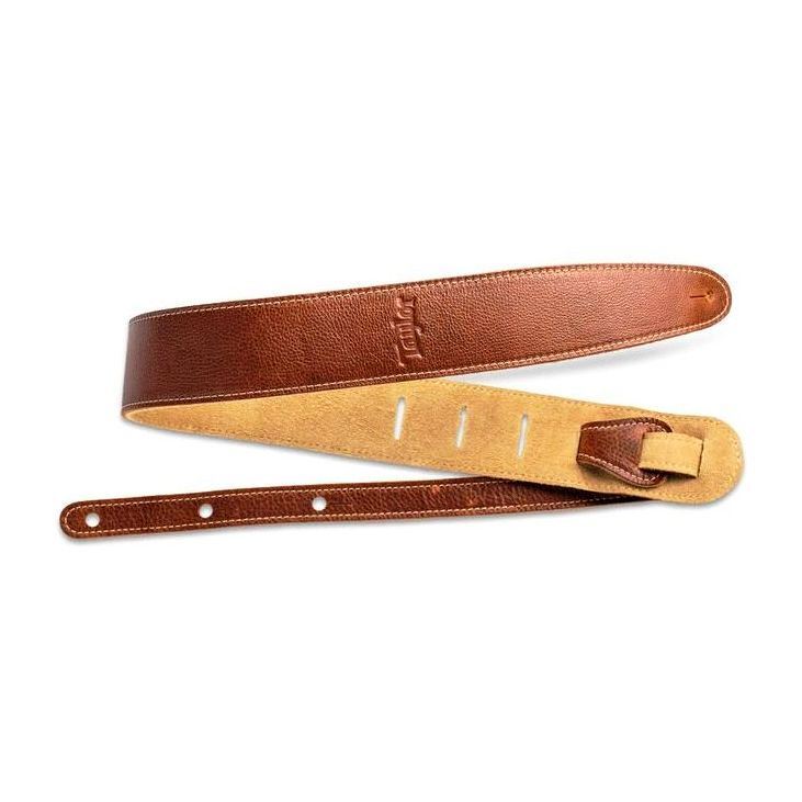 Taylor Leather With Suede 2.5" Guitar Strap - Medium Brown